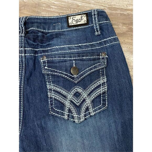 Earl Capri Jeans Stretch Cuffed Cropped Flap Pocket Women’s Size 10 - Picture 6 of 6